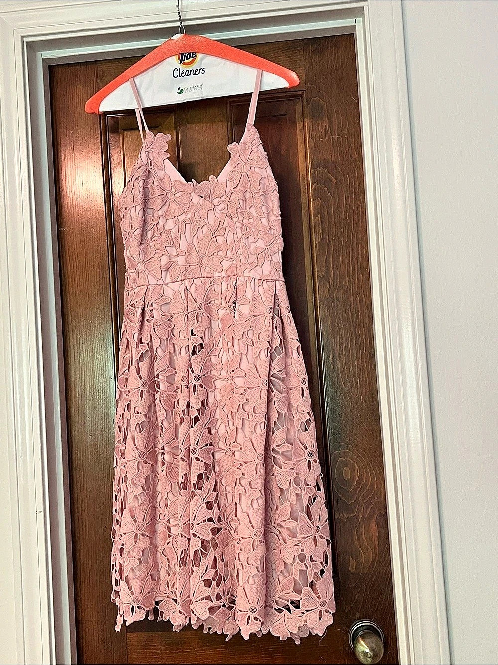 love.ady Floral Lace Midi Dress in Pink Size Small